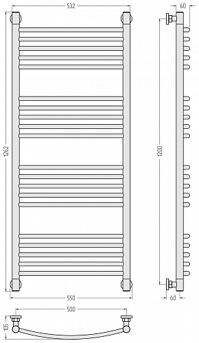 Купить сунержа богема+ выгнутая 1200х500 по низкой цене