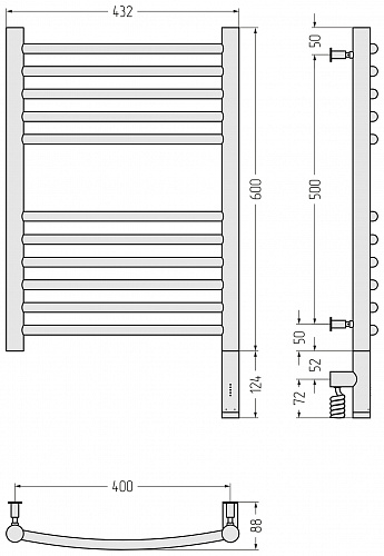 Купить сунержа богема 3.0 выгнутая 600х400  мэм правый по низкой цене