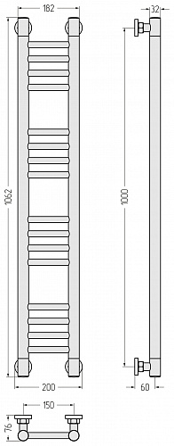 Купить сунержа богема+ прямая 1000х150 по низкой цене