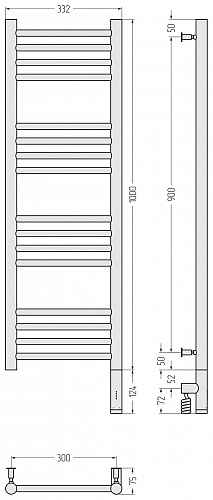 Купить сунержа богема 3.0 прямая 1000х300  мэм правый по низкой цене