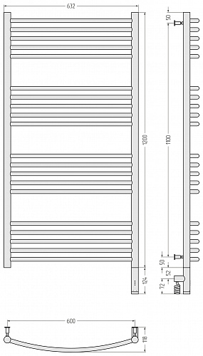 Купить сунержа богема 3.0 выгнутая 1200х600  мэм правый по низкой цене