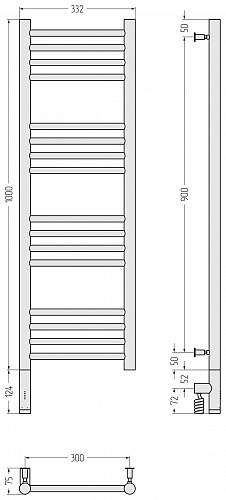 Купить сунержа богема 3.0 прямая 1000х300  мэм левый по низкой цене