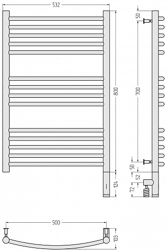 Купить сунержа богема 3.0 выгнутая 800х500  мэм правый по низкой цене
