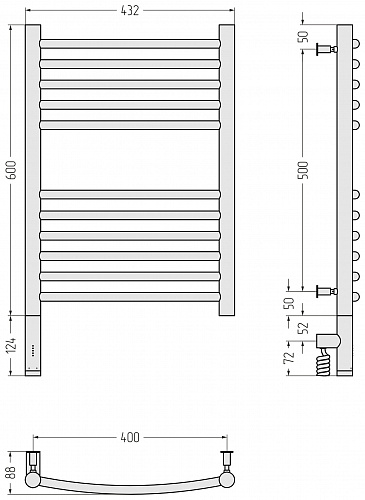 Купить сунержа богема 3.0 выгнутая 600х400  мэм левый по низкой цене