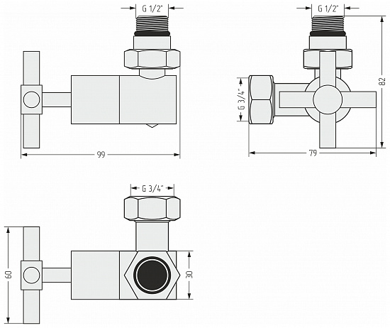 Купить вентиль сунержа 3d правый крест (g 1/2" нр х g 3/4" нг) по низкой цене Купить вентиль сунержа 3d правый крест (g 1/2" нр х g 3/4" нг) по низкой цене