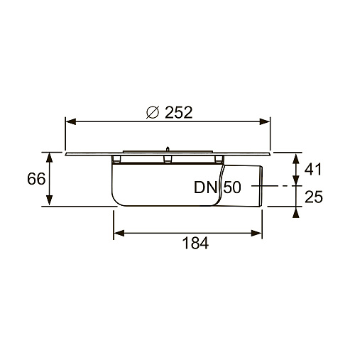 3601401, Сифон горизонтальный DN50 для террас и балконов