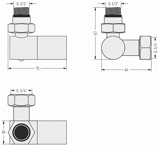 Купить вентиль сунержа 3d левый цилиндр (g 1/2" нр х g 3/4" нг) по низкой цене