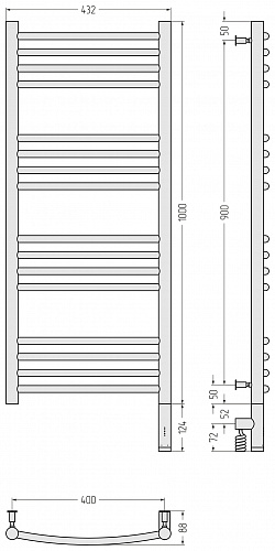 Купить сунержа богема 3.0 выгнутая 1000х400  мэм правый по низкой цене