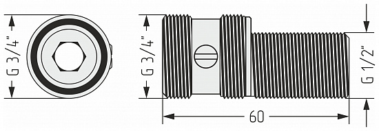 Купить эксцентрик сунержа запорный (g 1/2" нр х g 3/4" нр) по низкой цене Купить эксцентрик сунержа запорный (g 1/2" нр х g 3/4" нр) по низкой цене