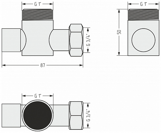 Купить вентиль сунержа угловой под шестигранник (g 1" нр х g 3/4" нг) по низкой цене
