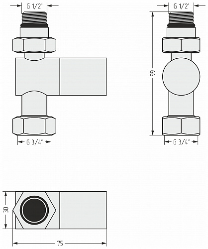 Купить вентиль сунержа прямой цилиндр (g 1/2" нр х g 3/4" нг) по низкой цене