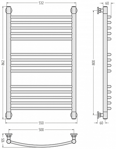 Купить сунержа богема+ выгнутая 800х500 по низкой цене
